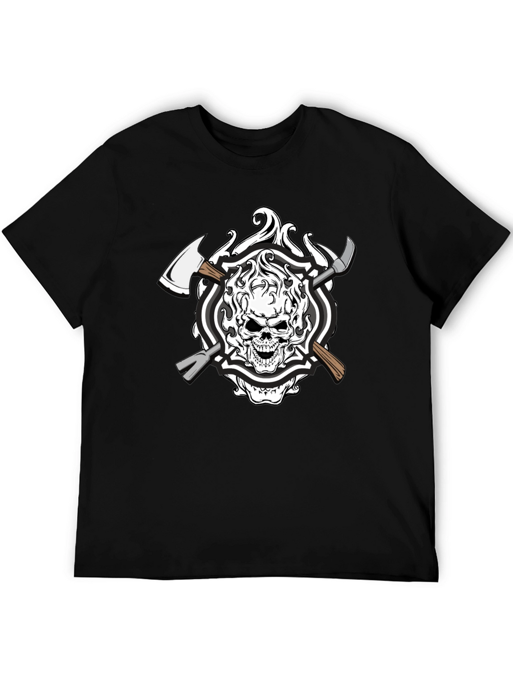 Skull Firefighter Axe T-Shirt
