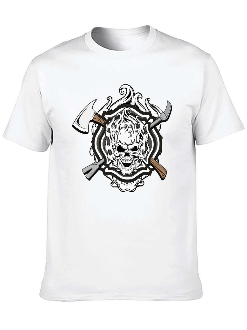 Skull Firefighter Axe T-Shirt