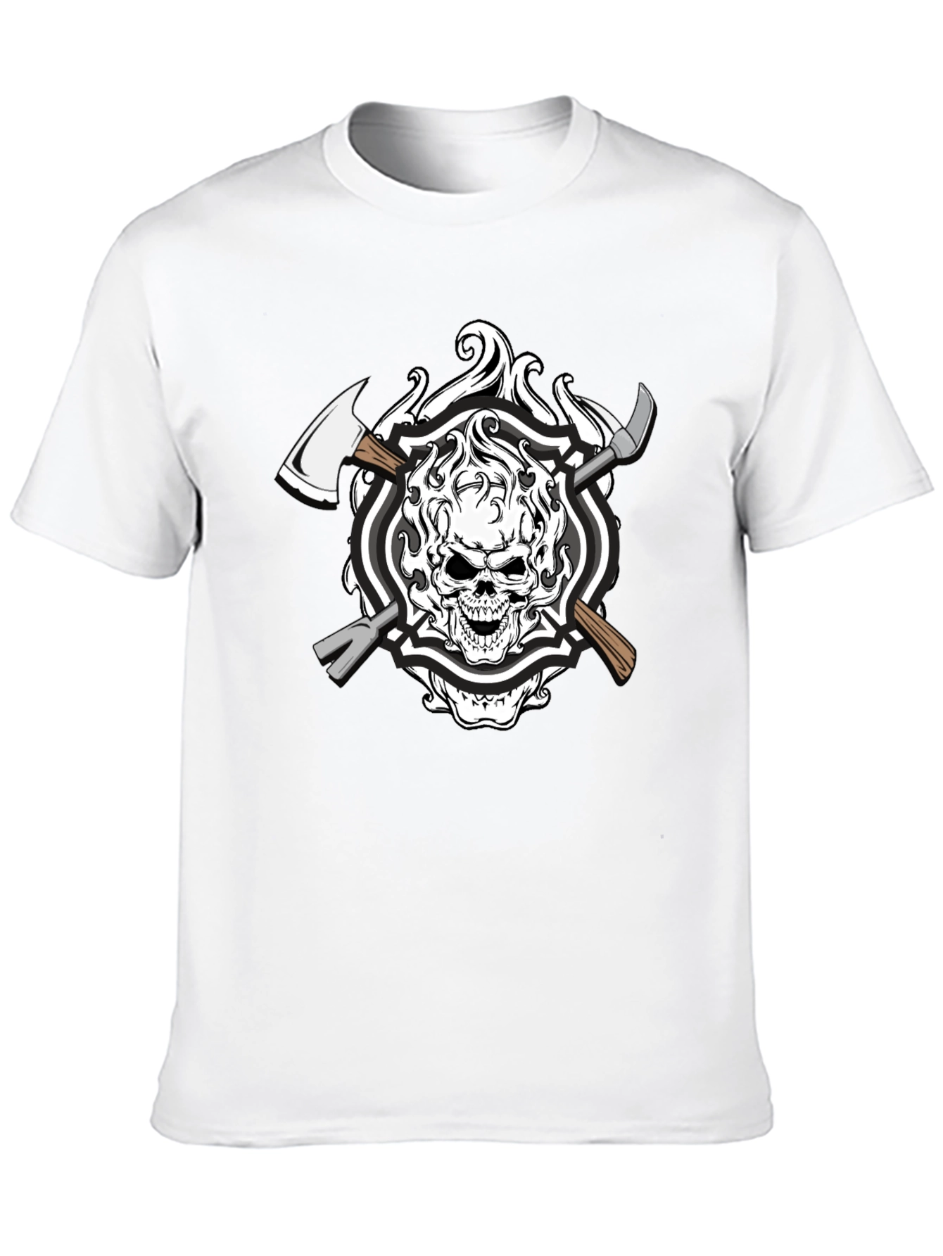 Skull Firefighter Axe T-Shirt