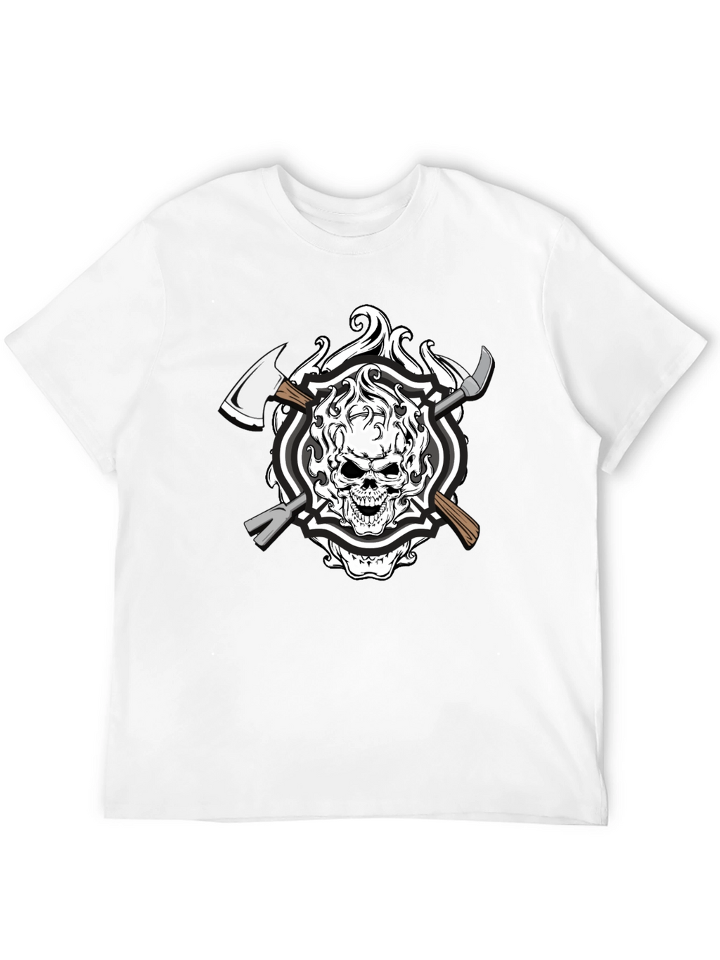 Skull Firefighter Axe T-Shirt