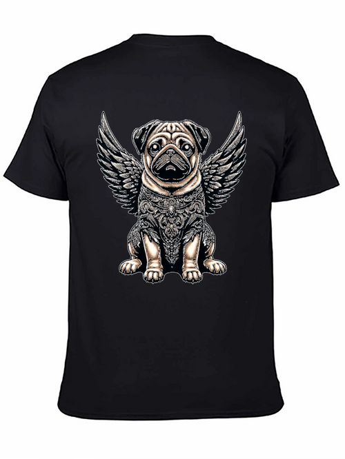 Angel Warrior Pug T-Shirt – Artistic Dog Lover Graphic Tee