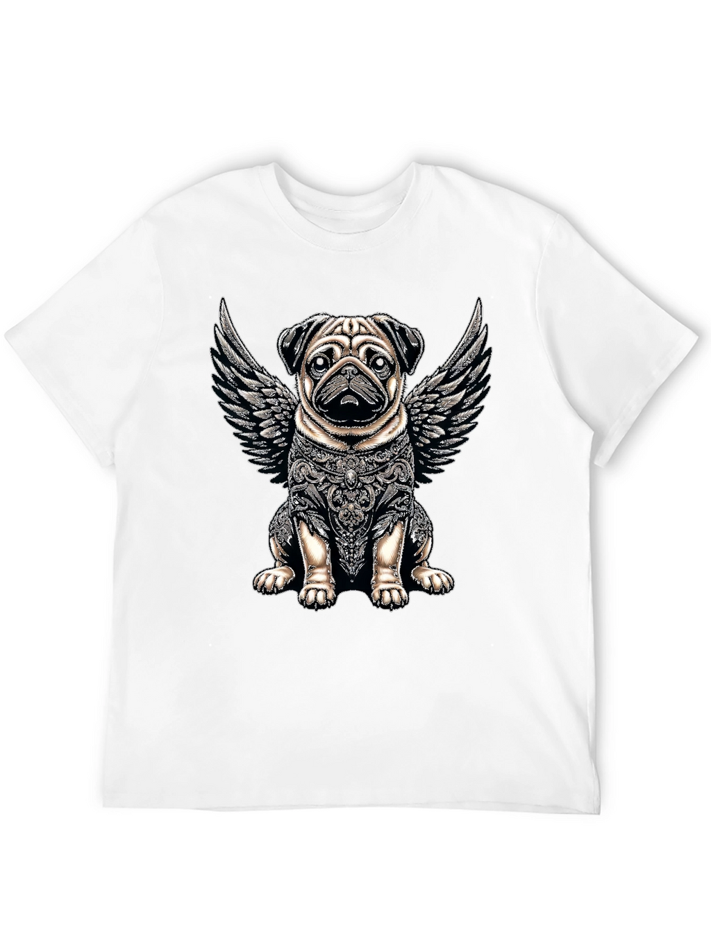 Angel Warrior Pug T-Shirt – Artistic Dog Lover Graphic Tee