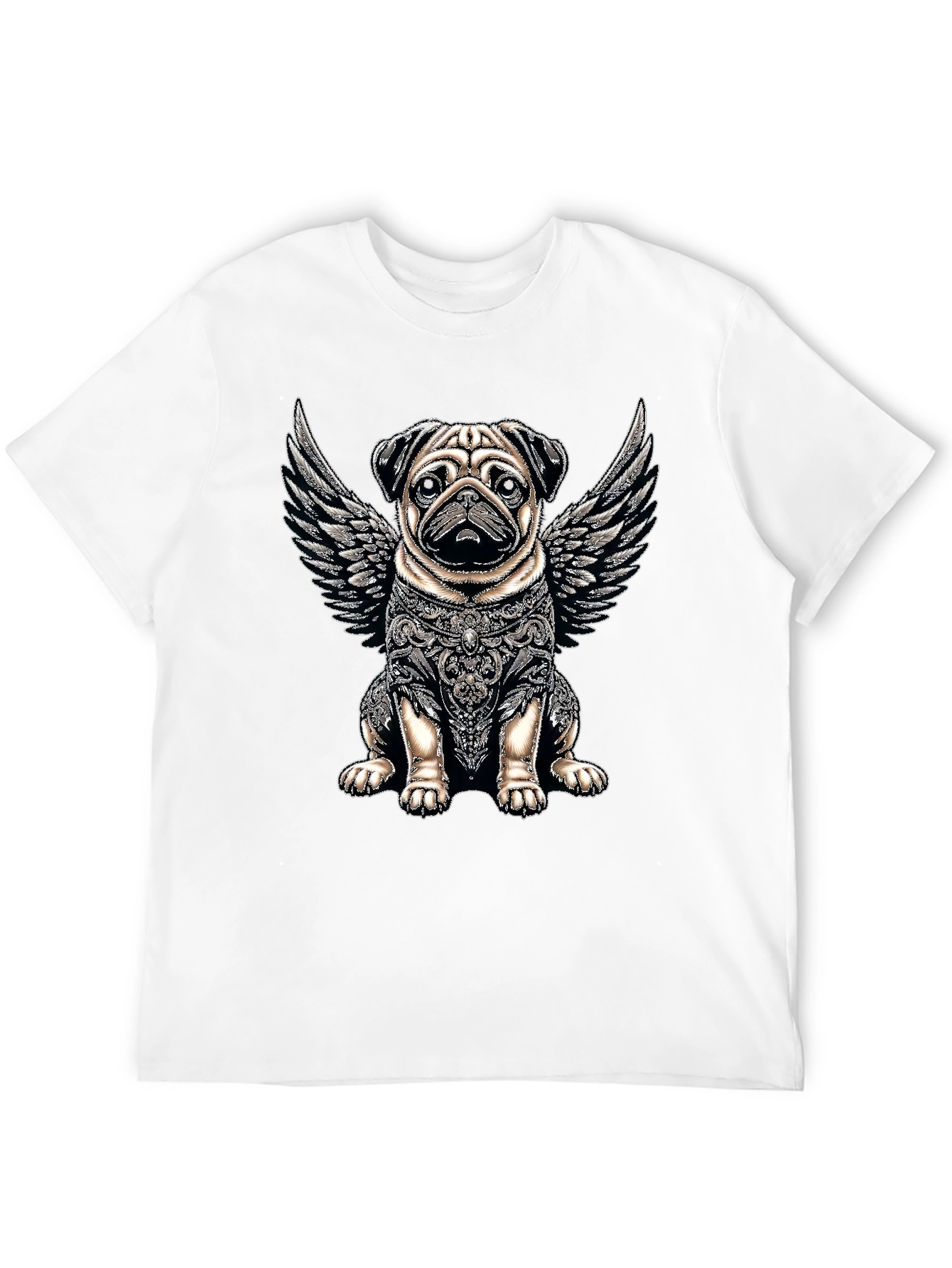 Angel Warrior Pug T-Shirt – Artistic Dog Lover Graphic Tee