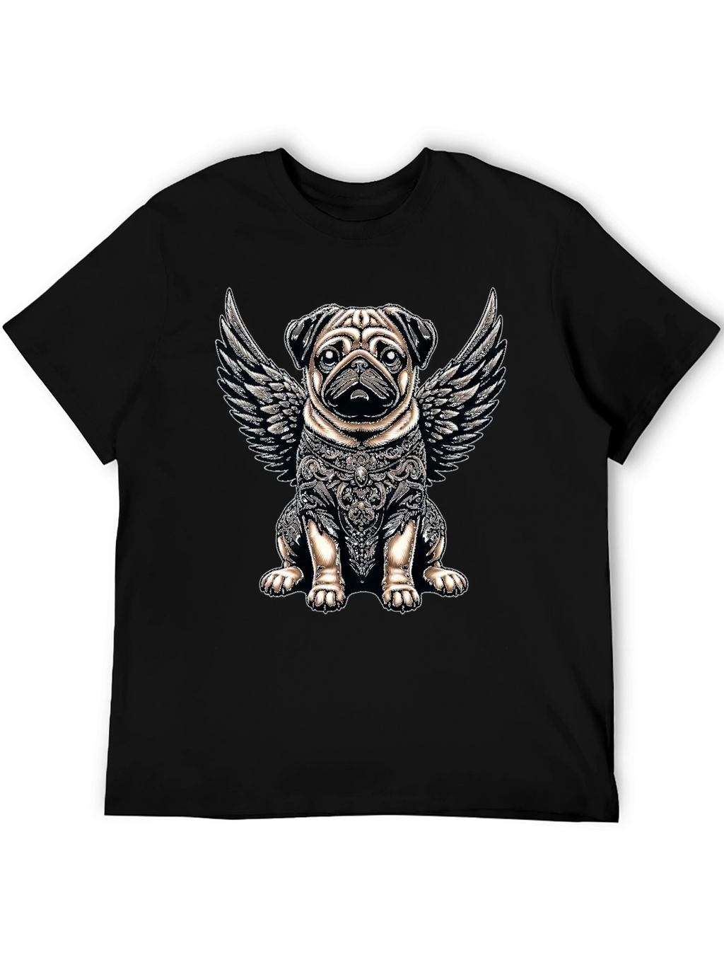 Angel Warrior Pug T-Shirt – Artistic Dog Lover Graphic Tee