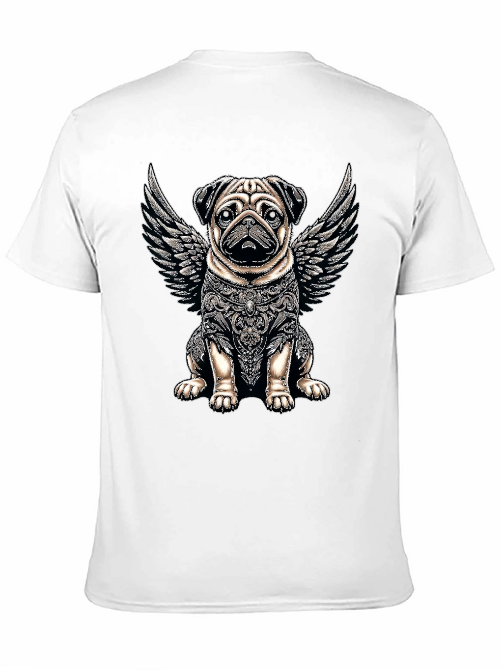 Angel Warrior Pug T-Shirt – Artistic Dog Lover Graphic Tee