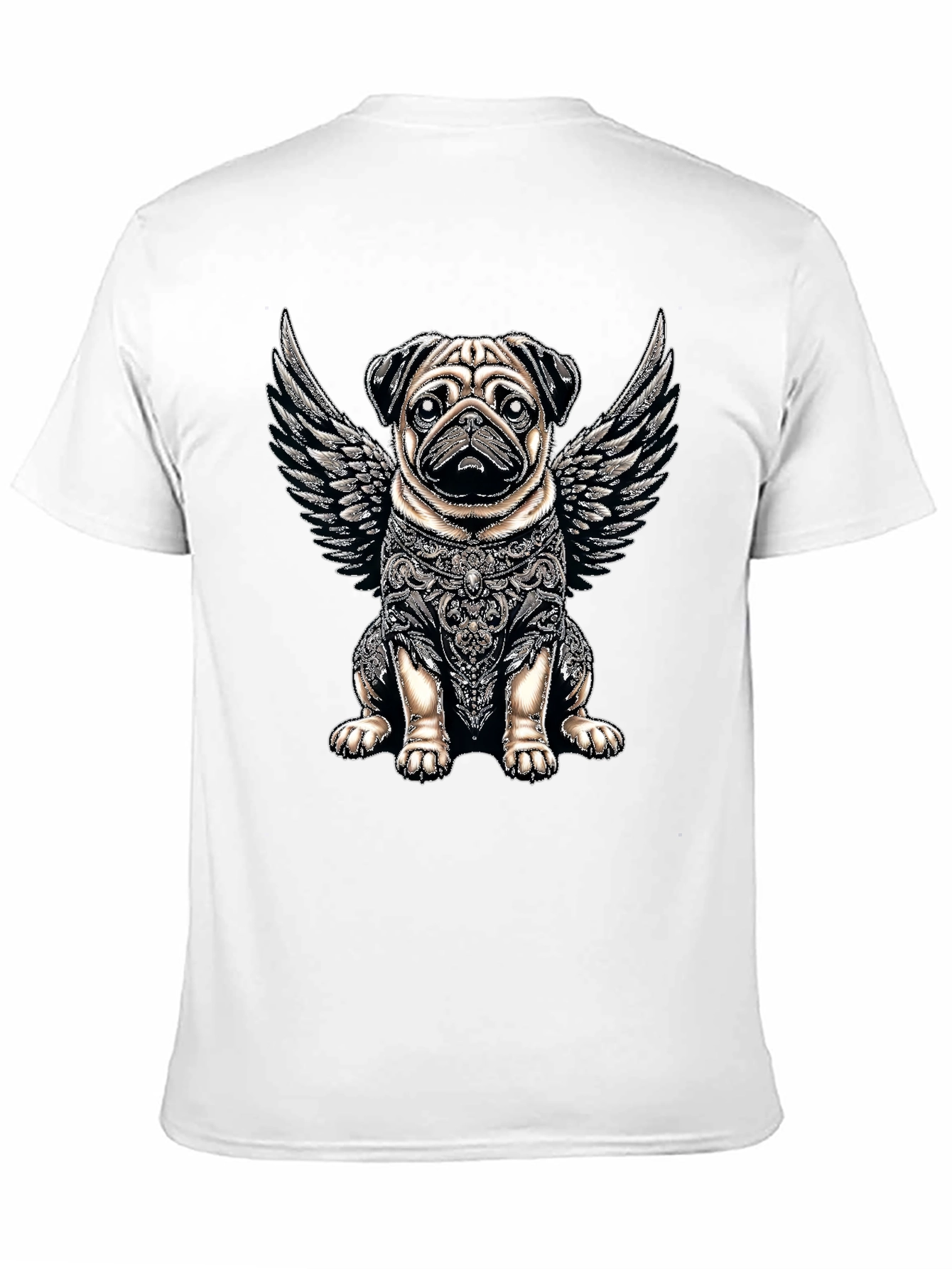 Angel Warrior Pug T-Shirt – Artistic Dog Lover Graphic Tee
