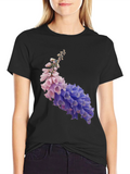 Floral Print T-Shirt - Stylish Black Tee
