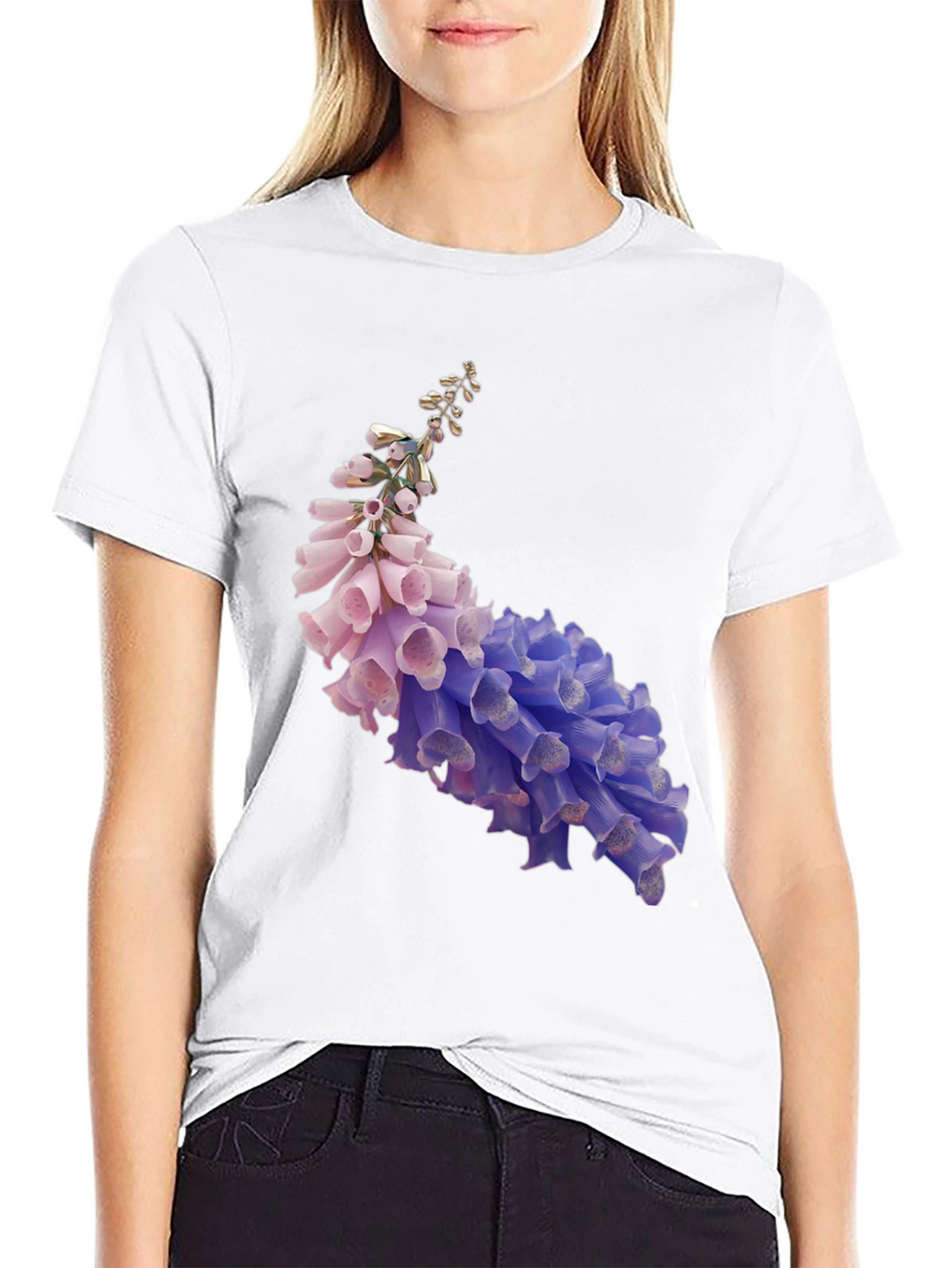 Floral Print T-Shirt - Stylish Black Tee
