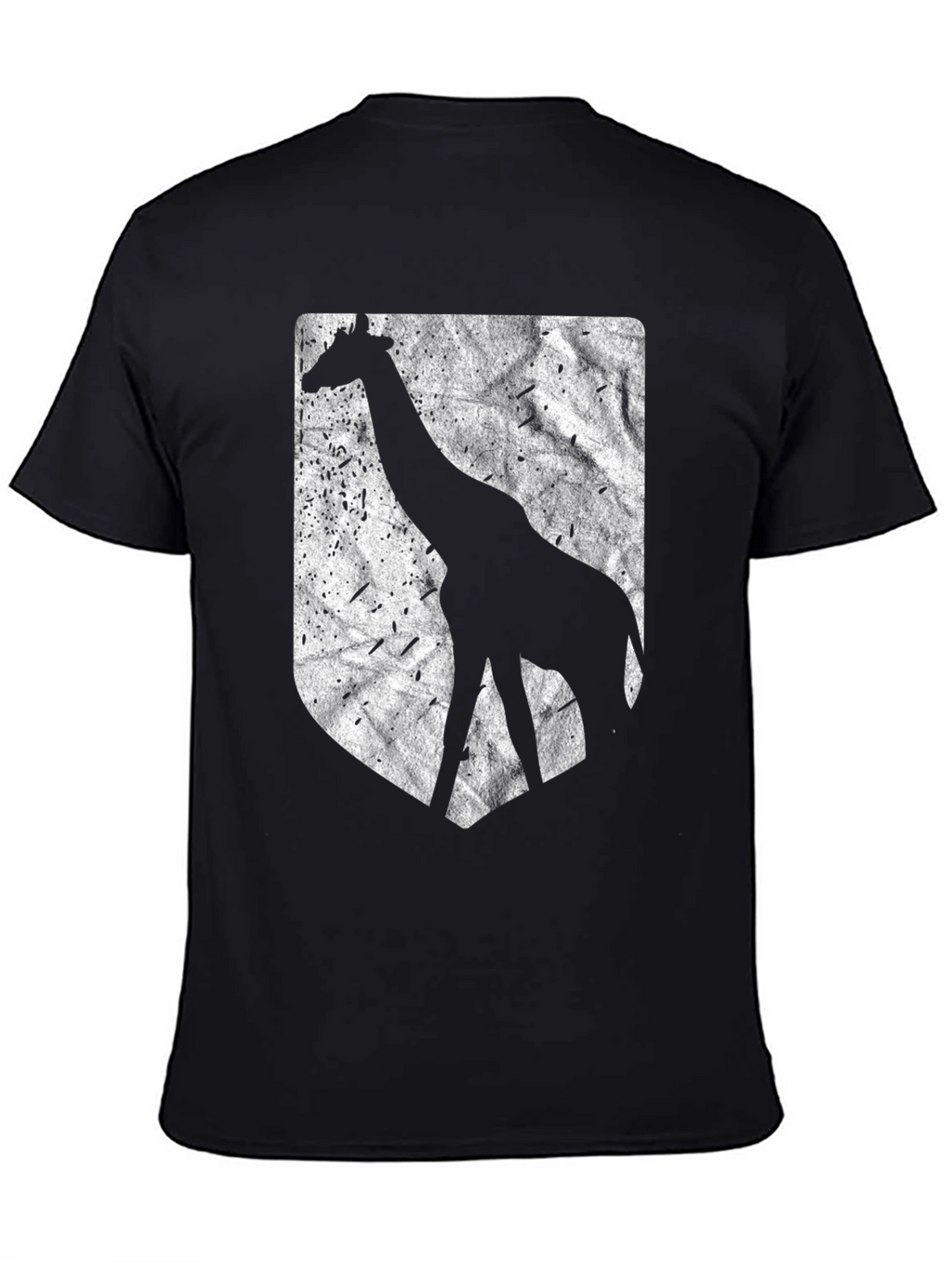 Giraffe Silhouette Graphic Tee - Black Cotton Blend