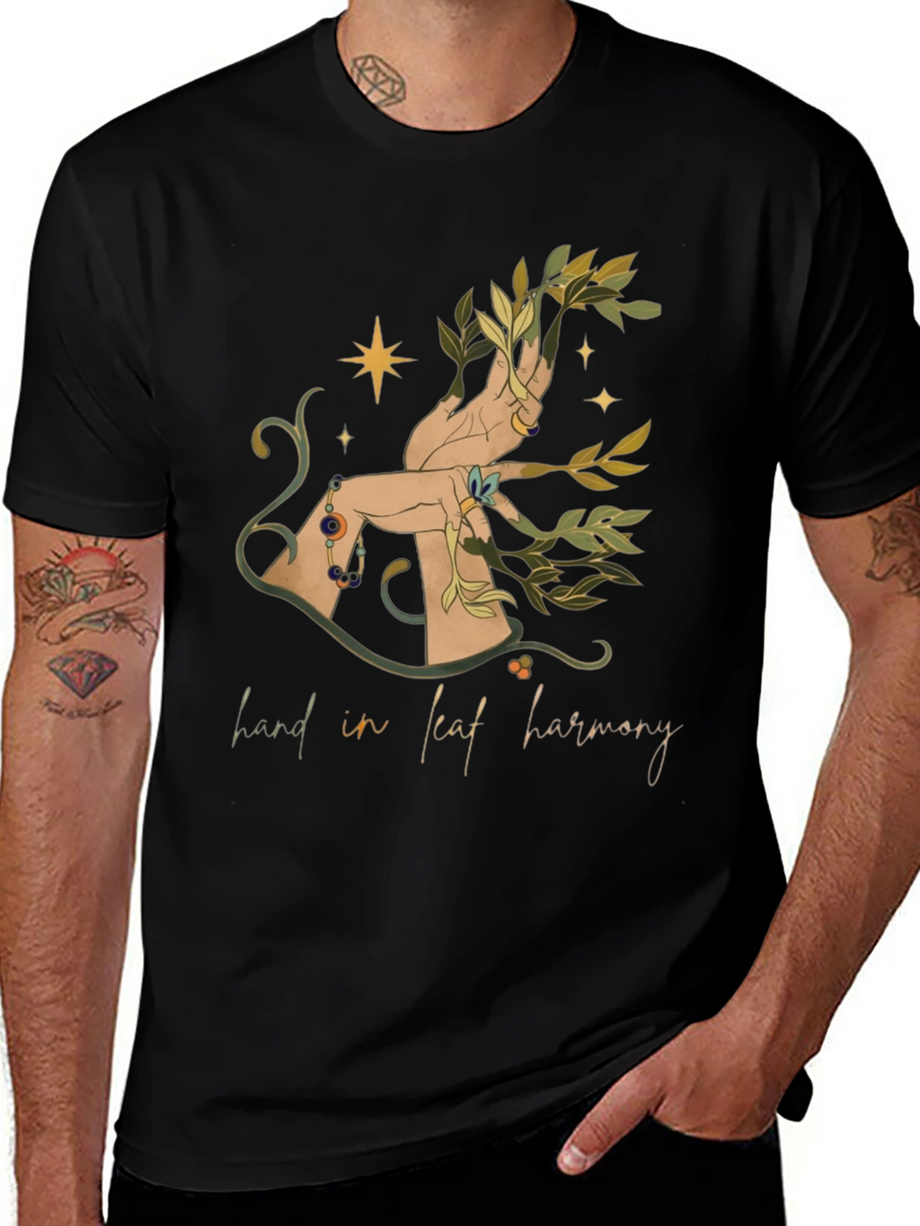 Hand in Leaf Harmony Graphic Tee