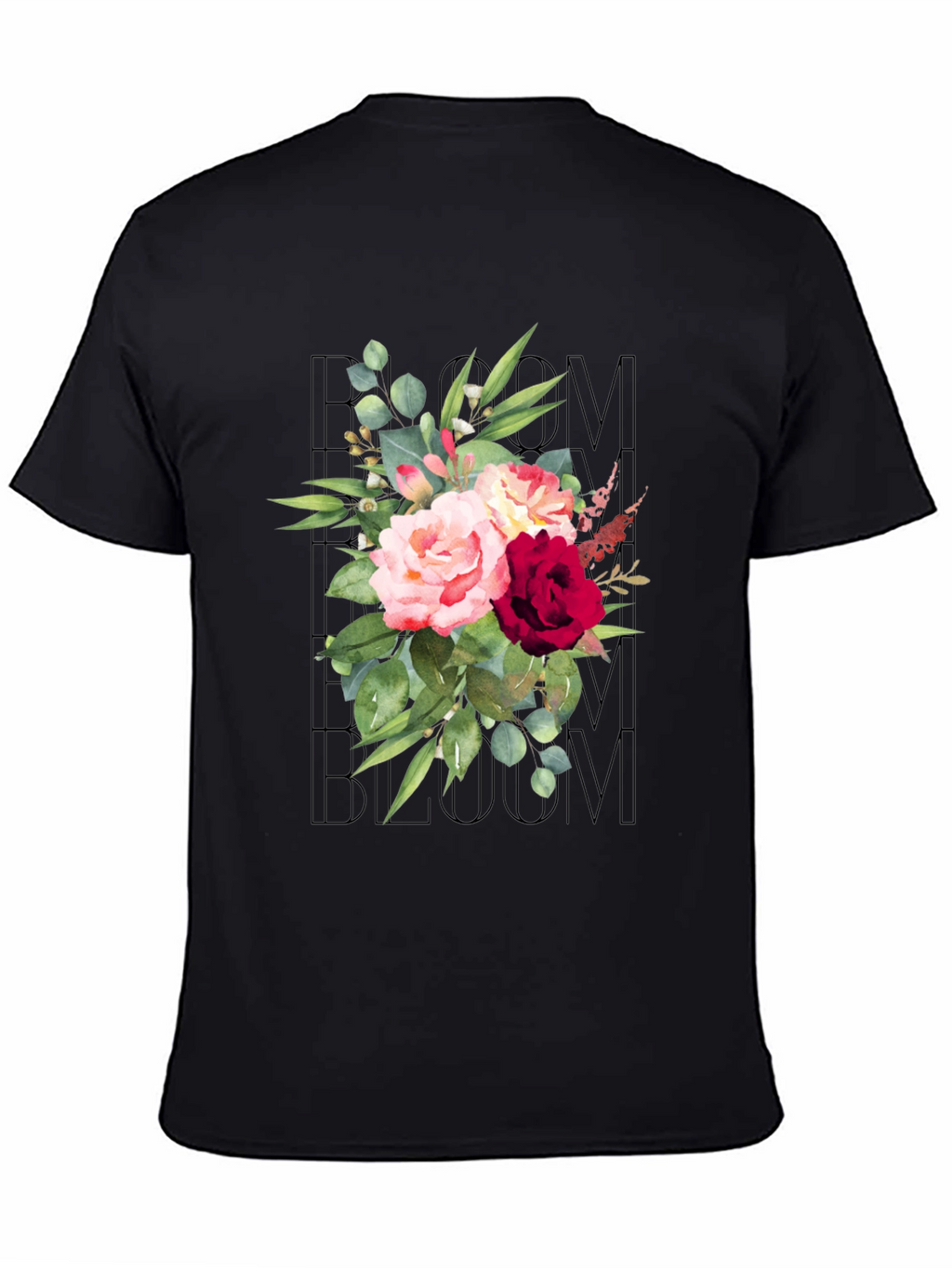 Floral Bloom Graphic Tee - Black