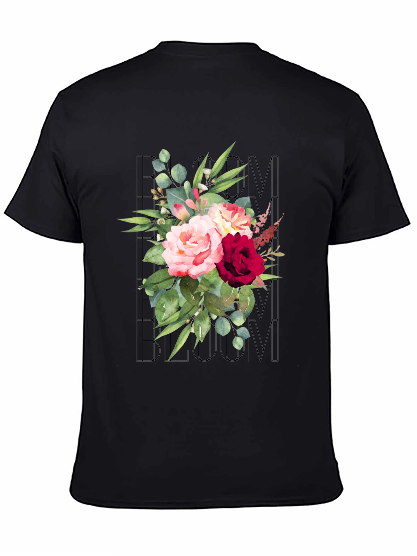 Floral Bloom Graphic Tee - Black