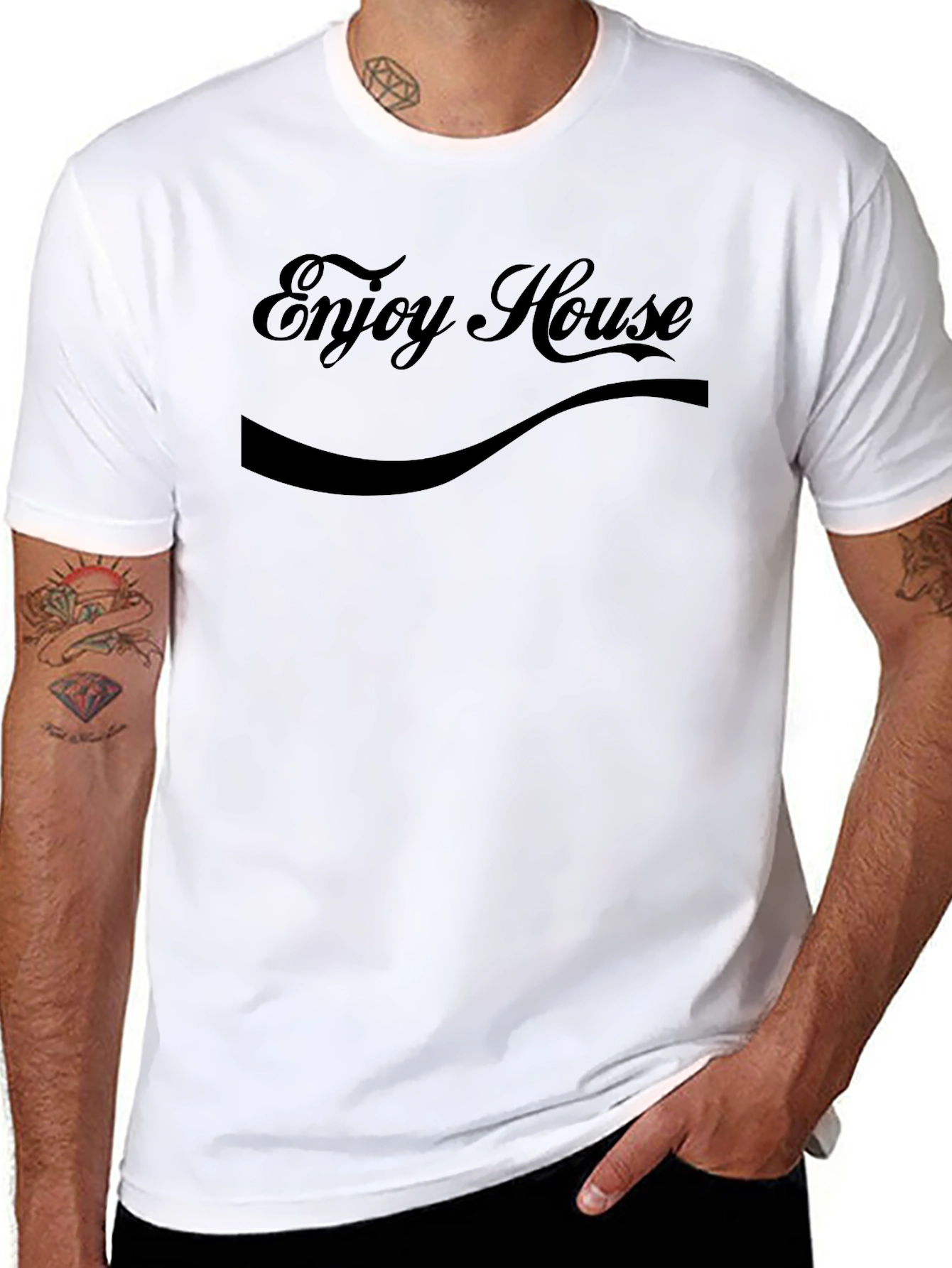 Enjoy House Black Graphic Tee