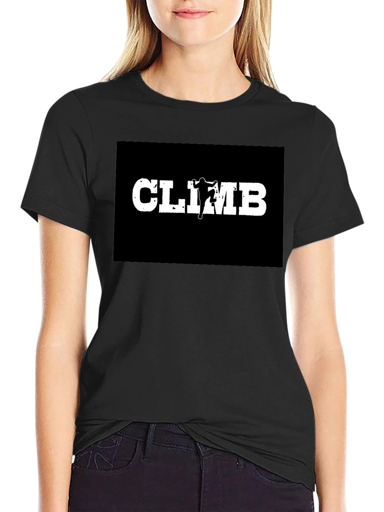 Climb Graphic Tee - Black Cotton T-Shirt for Rock Climbing Lovers