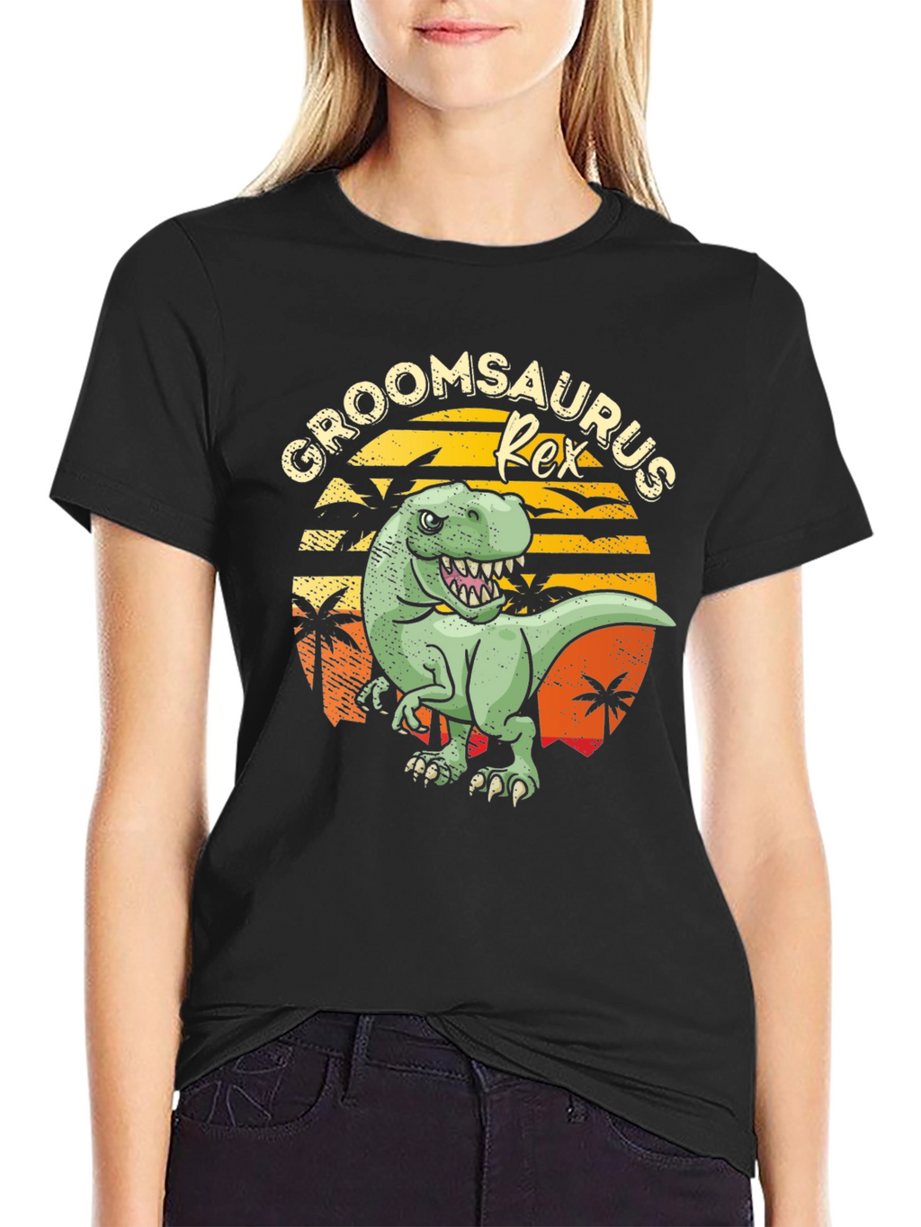 Groomsaurus Rex Funny Groom Wedding Party T-Shirt