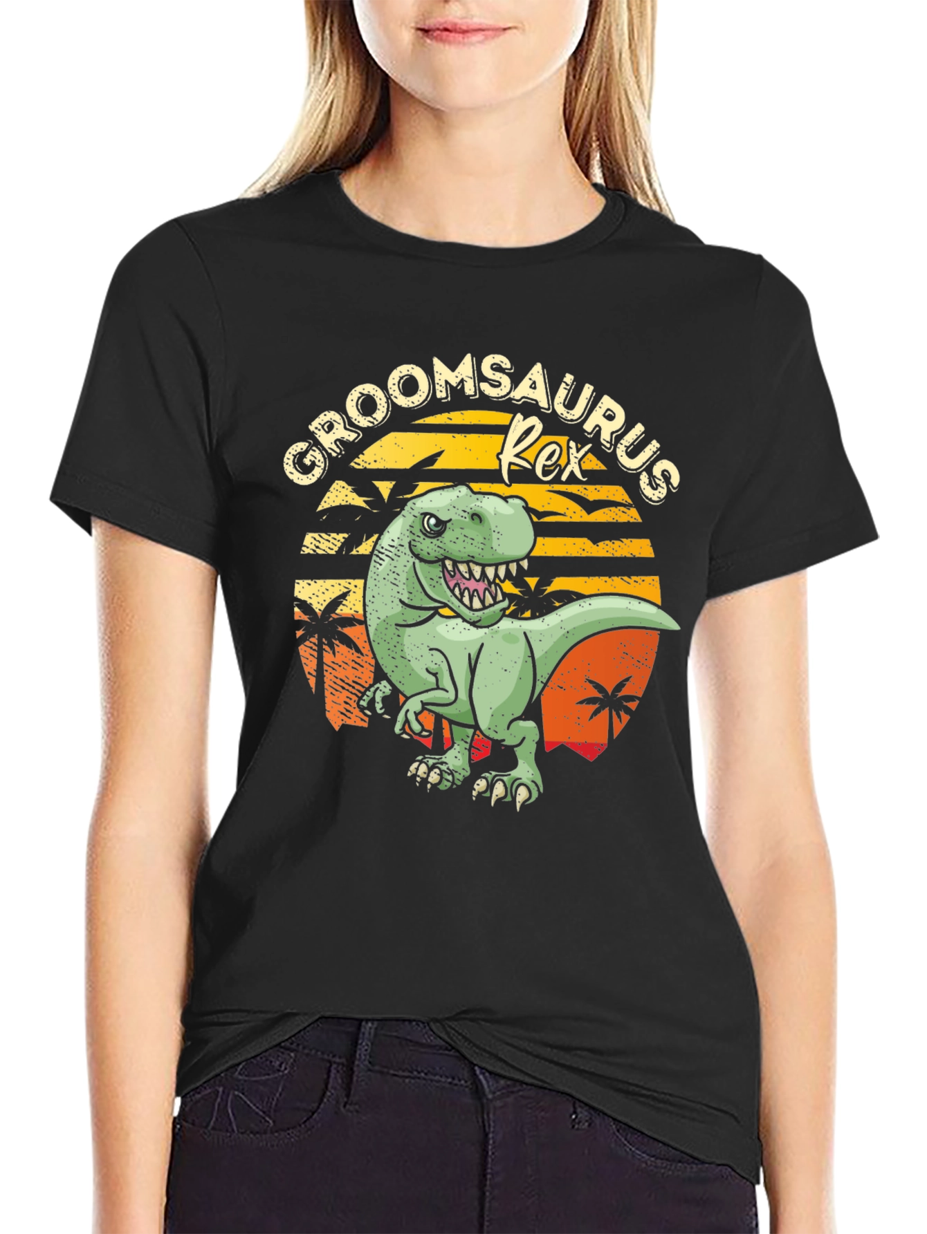 Groomsaurus Rex Funny Groom Wedding Party T-Shirt