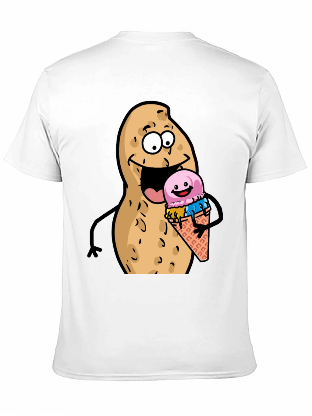 Funny Peanut Ice Cream Black T-Shirt
