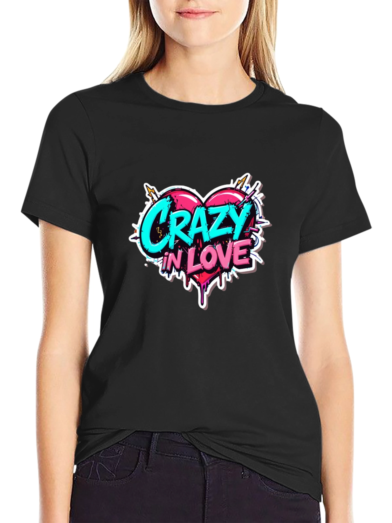 Crazy in Love Graphic Tee - Black Casual Shirt