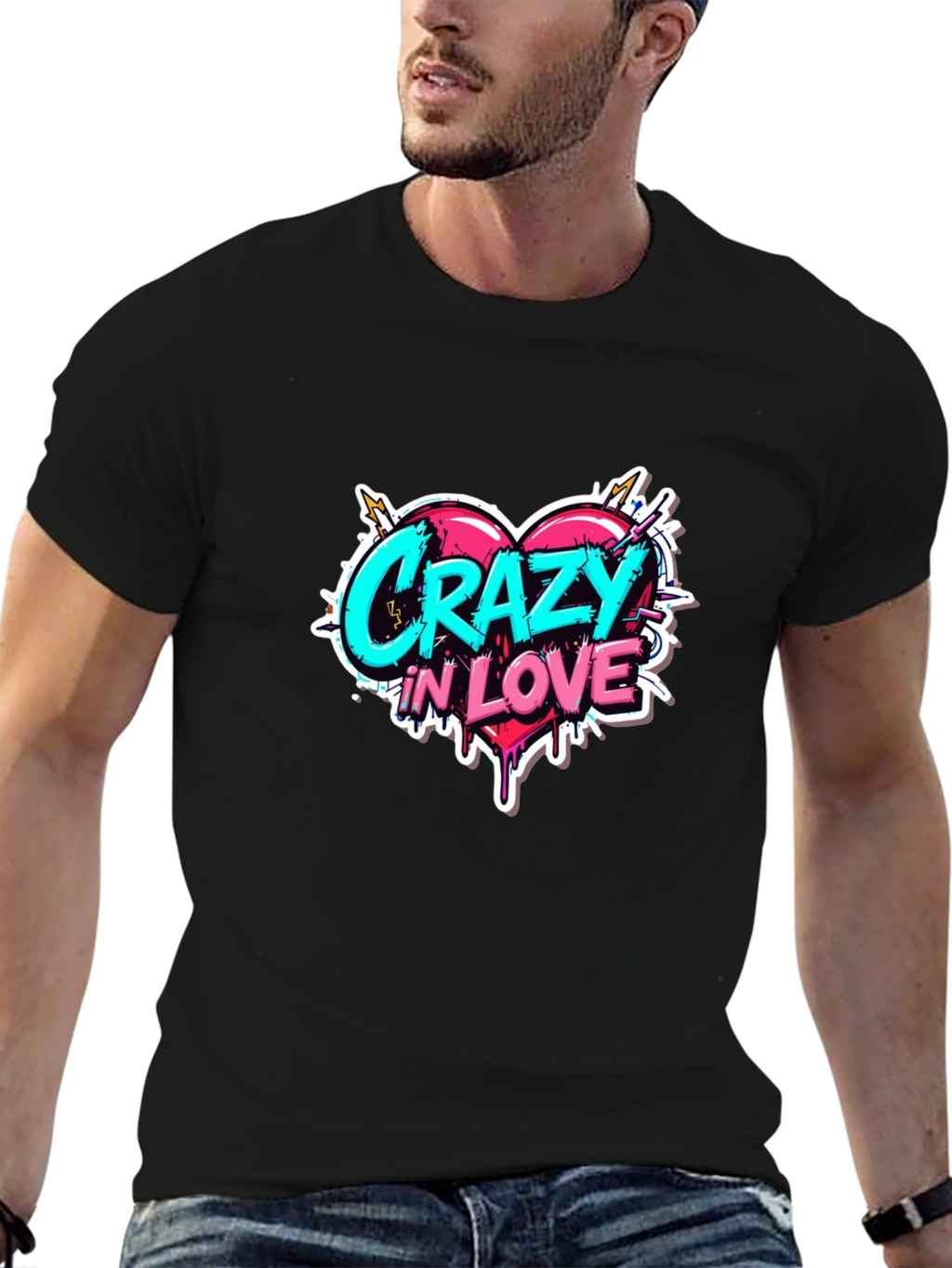 Crazy in Love Graphic Tee - Black Casual Shirt