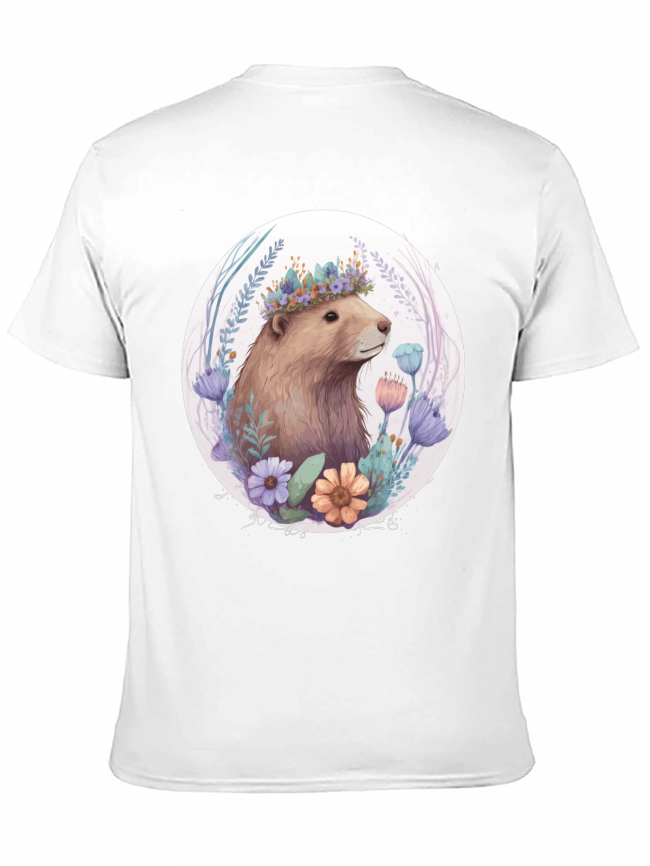 Floral Crown Beaver Graphic T-Shirt