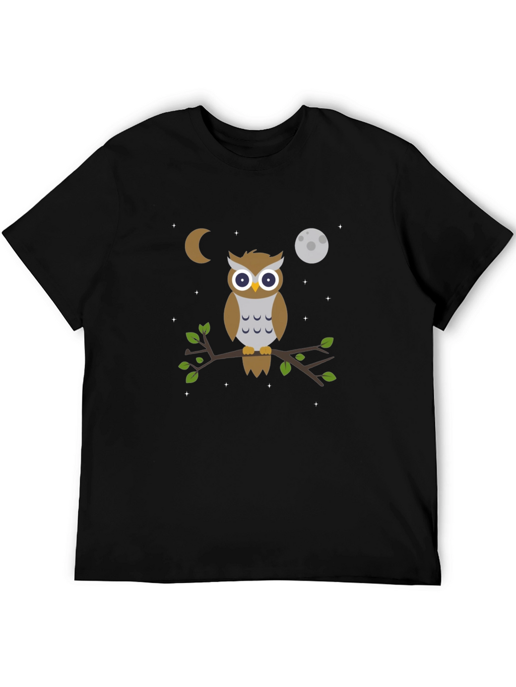 Owl Moon T-Shirt - Black Cotton Tee