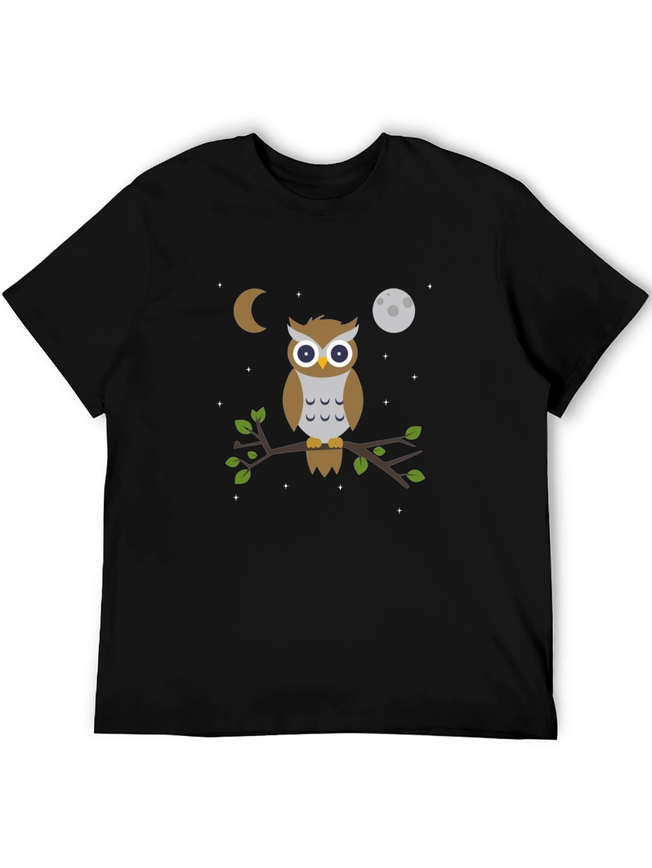 Owl Moon T-Shirt - Black Cotton Tee
