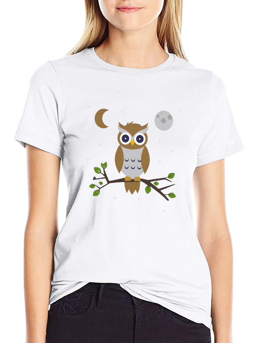 Owl Moon T-Shirt - Black Cotton Tee