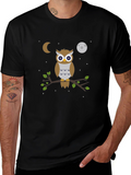 Owl Moon T-Shirt - Black Cotton Tee
