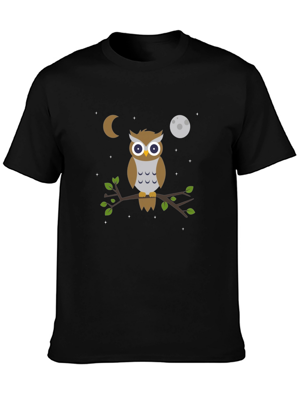 Owl Moon T-Shirt - Black Cotton Tee