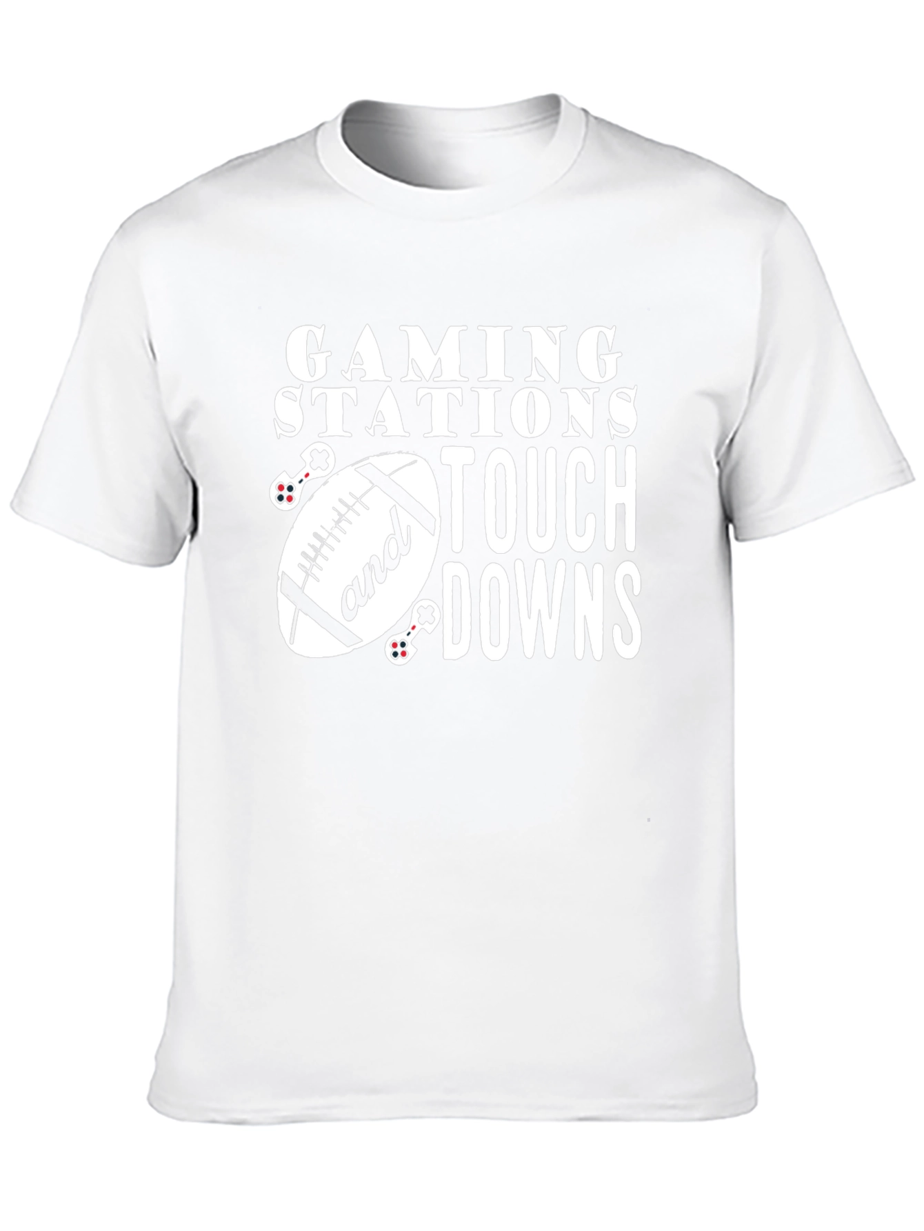 Gaming Stations and Touchdowns Black T-Shirt