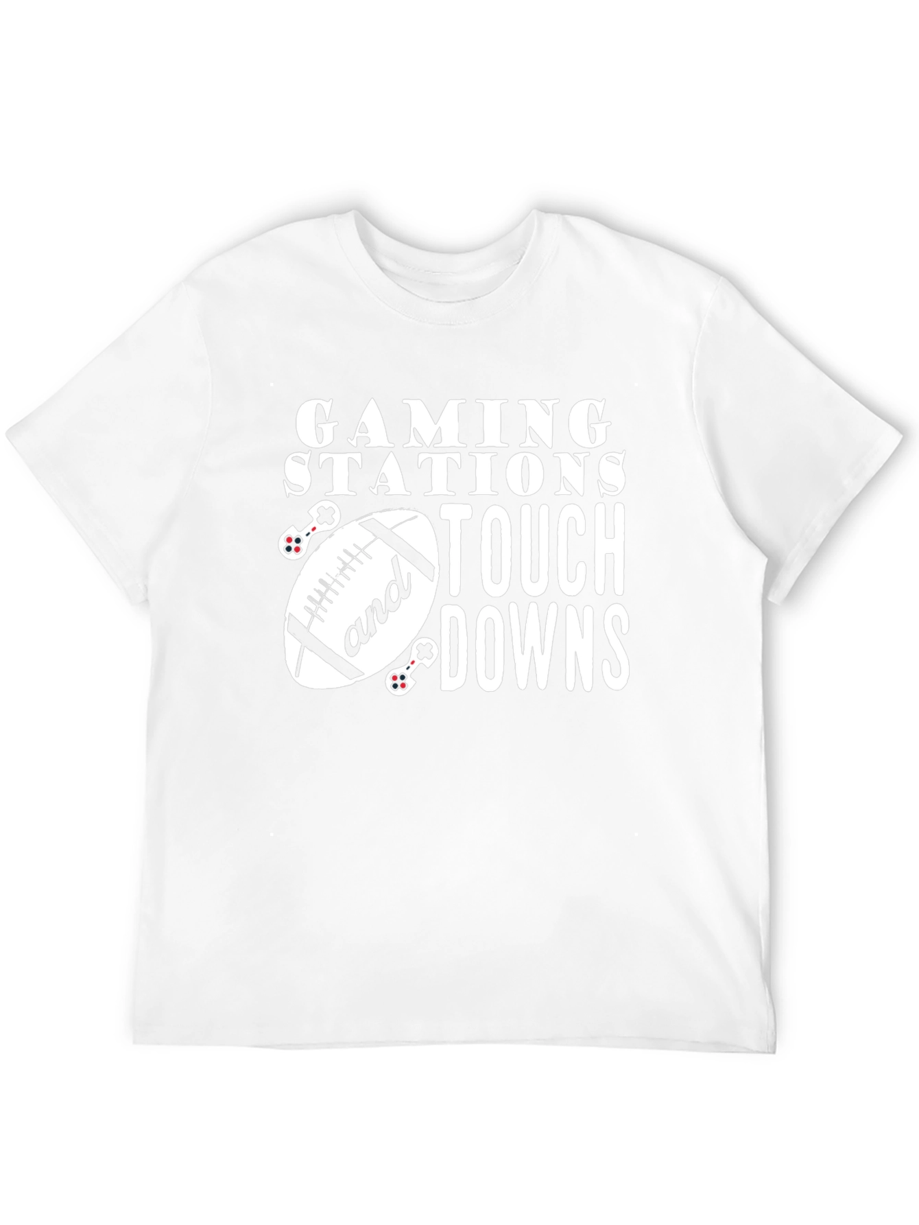 Gaming Stations and Touchdowns Black T-Shirt