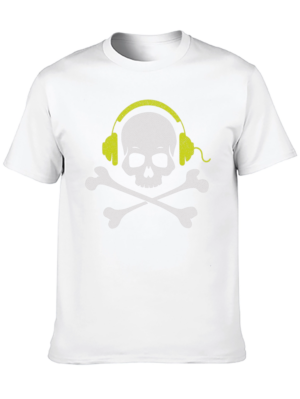 Skull & Crossbones Headphones Graphic Tee - Black
