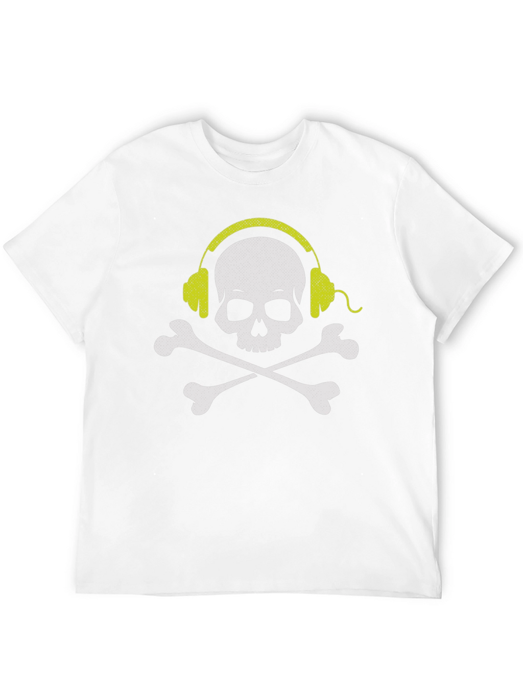 Skull & Crossbones Headphones Graphic Tee - Black