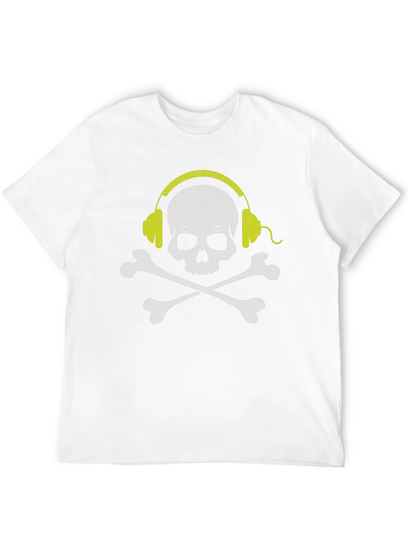 Skull & Crossbones Headphones Graphic Tee - Black