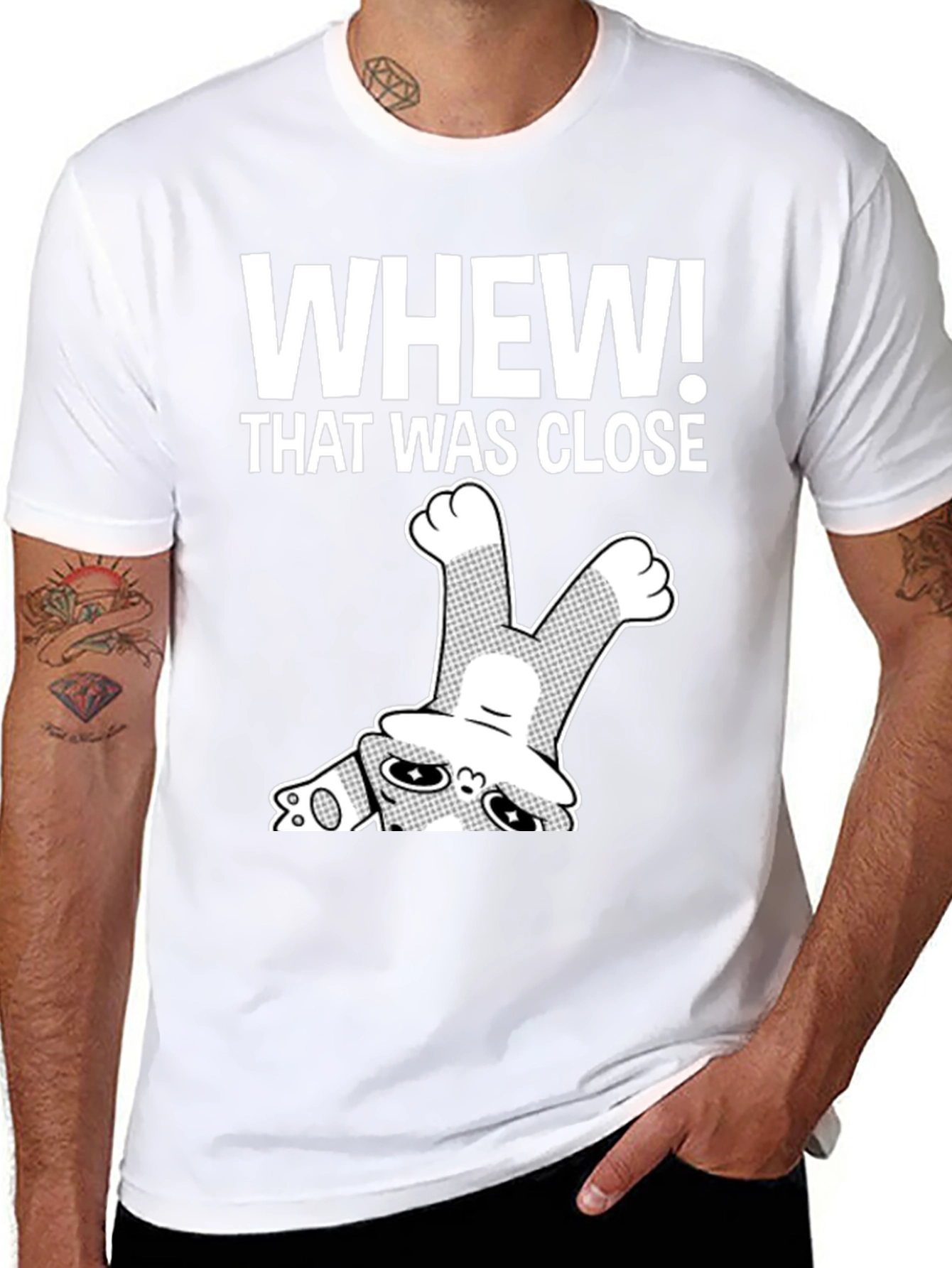 Whew! That Was Close T-Shirt Funny Graphic Tee
