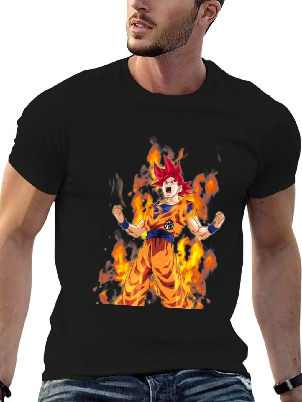 Super Saiyan God Goku Black T-Shirt