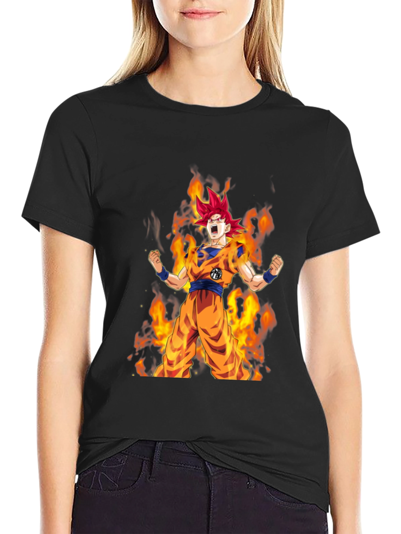 Super Saiyan God Goku Black T-Shirt