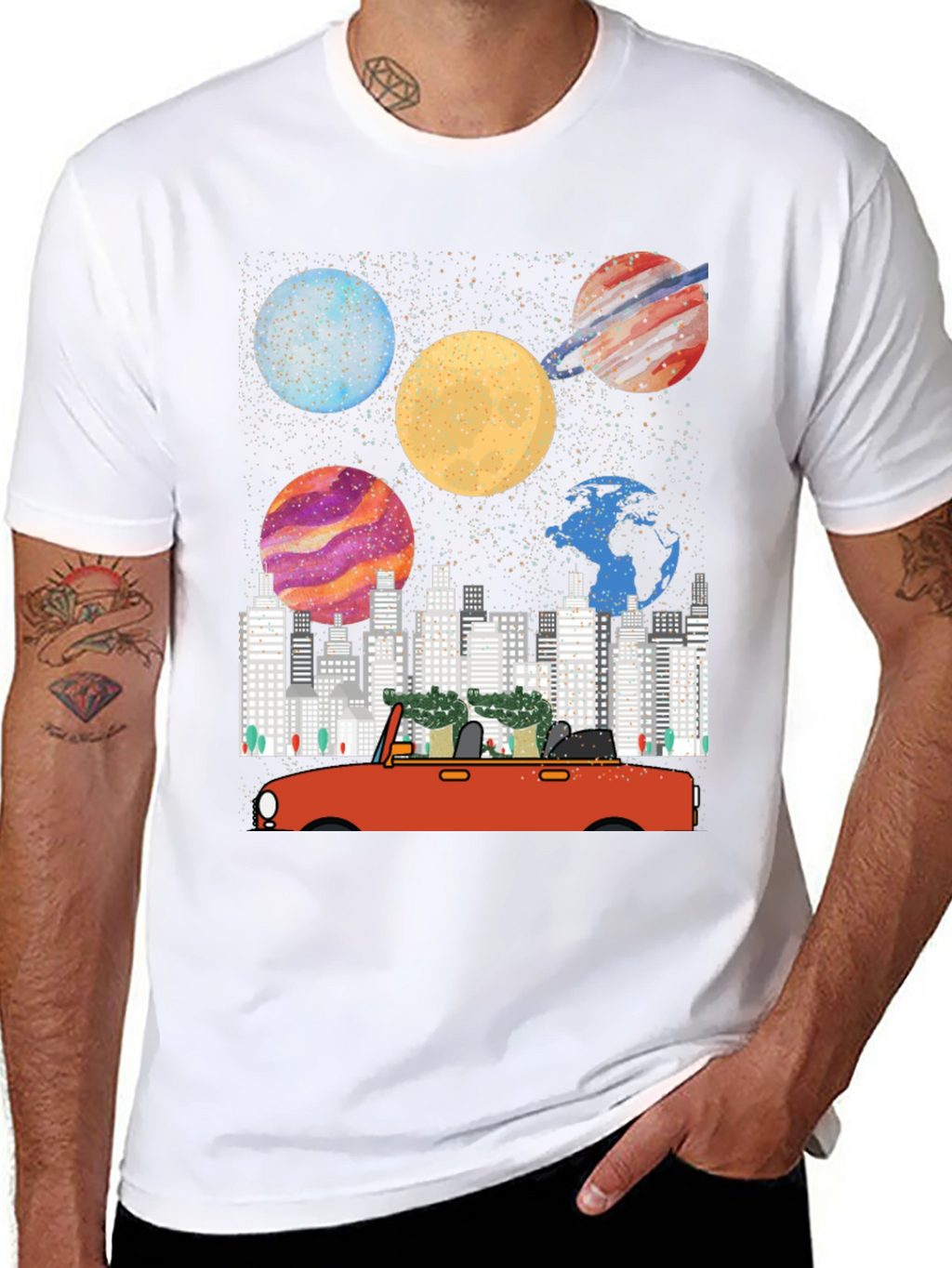 Planet & City Car Ride Graphic Tee