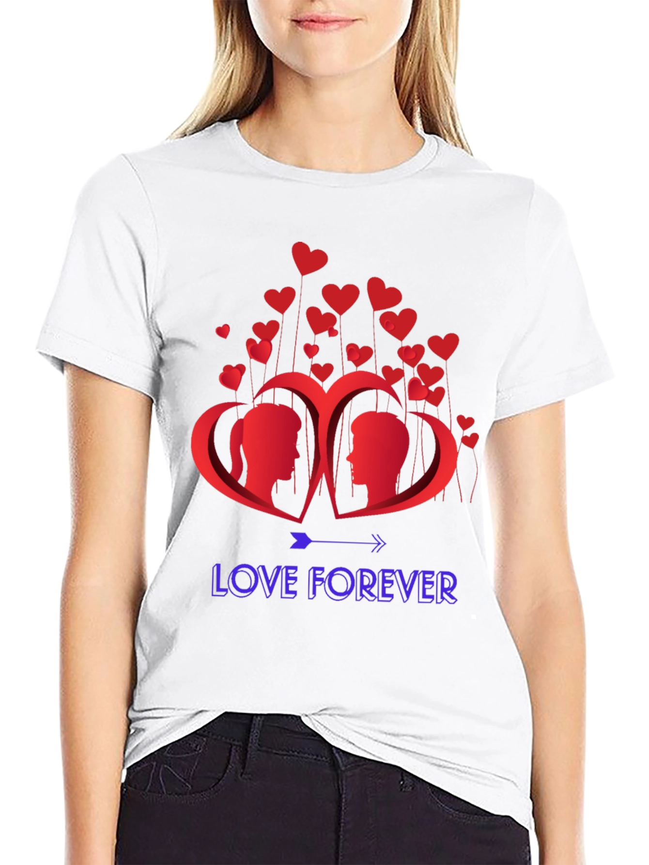 Love Forever Graphic T-Shirt - Romantic Design