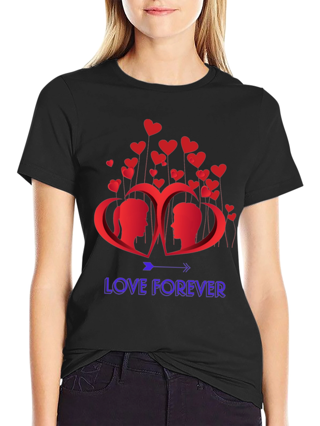 Love Forever Graphic T-Shirt - Romantic Design