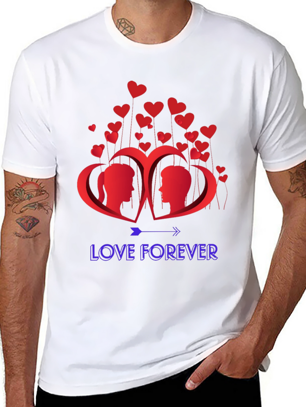 Love Forever Graphic T-Shirt - Romantic Design