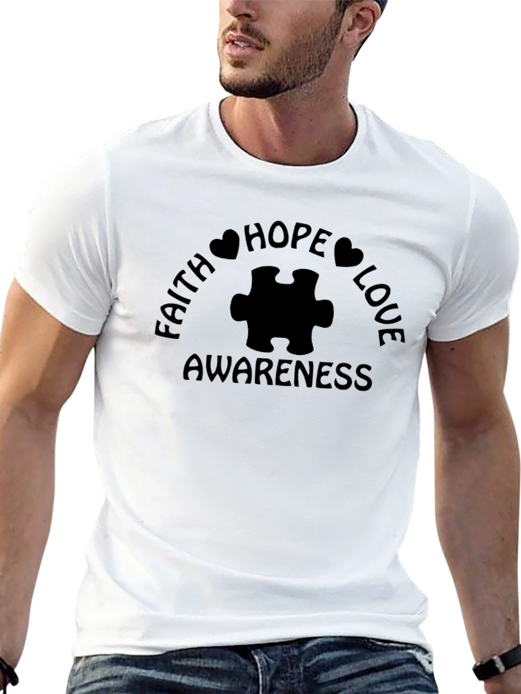 Faith Hope Love Awareness Autism T-Shirt