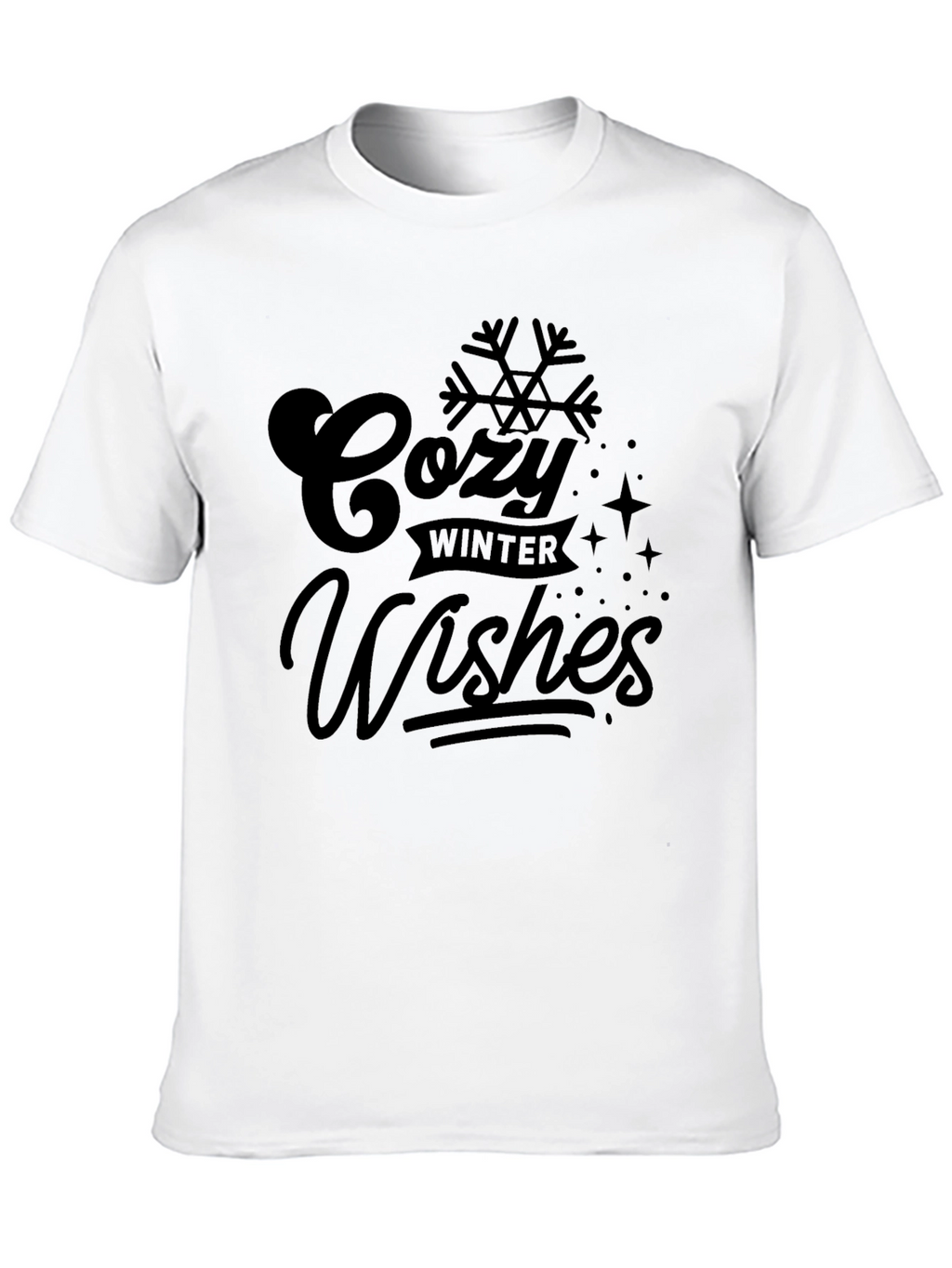 Cozy Winter Wishes Black Graphic Tee