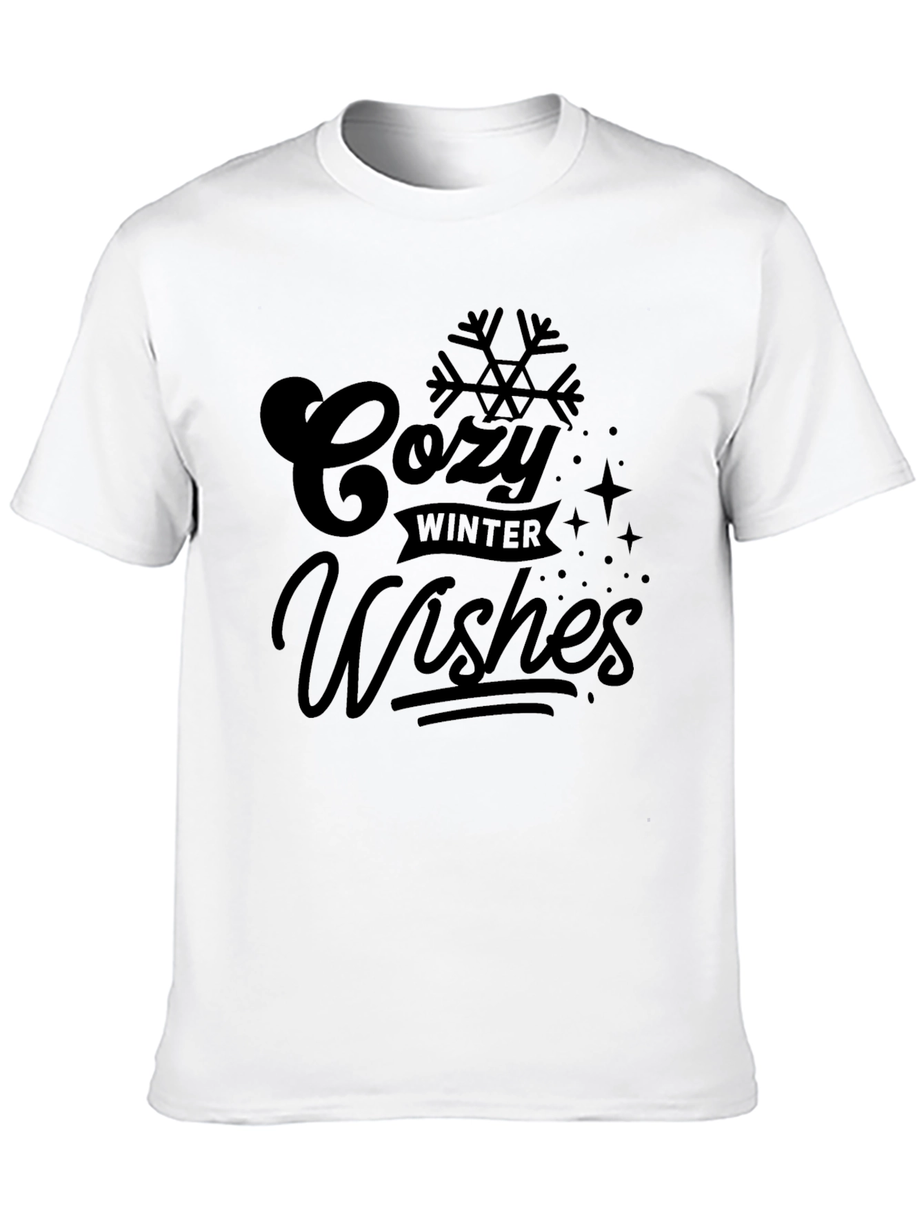 Cozy Winter Wishes Black Graphic Tee