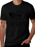 Cozy Winter Wishes Black Graphic Tee