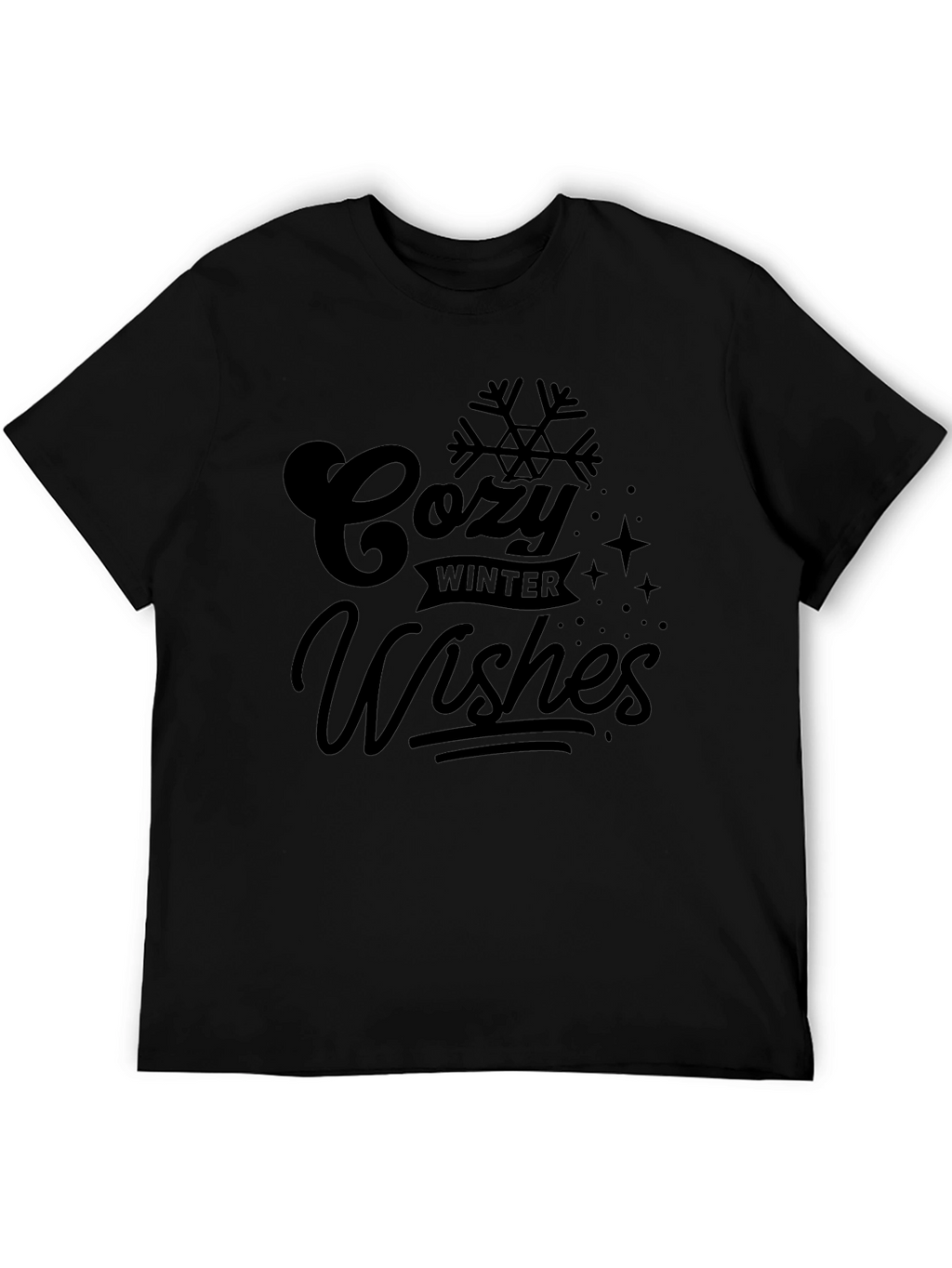 Cozy Winter Wishes Black Graphic Tee