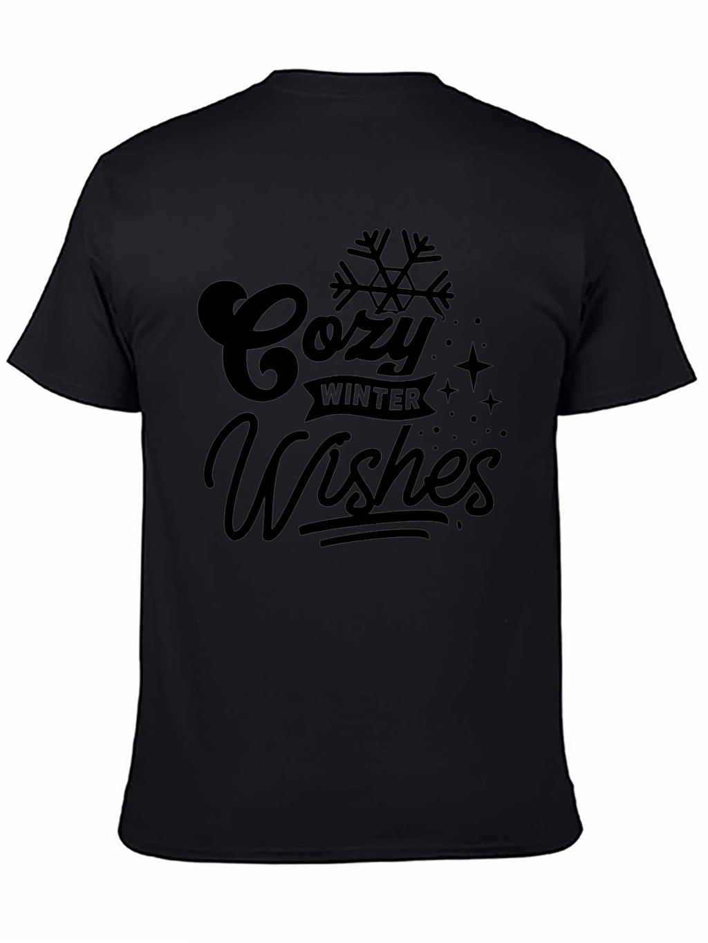 Cozy Winter Wishes Black Graphic Tee