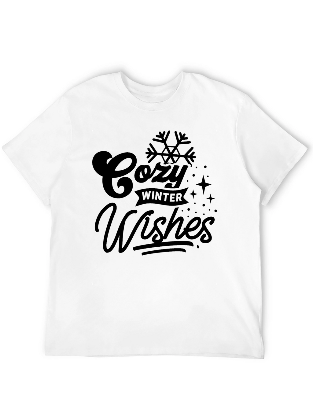 Cozy Winter Wishes Black Graphic Tee