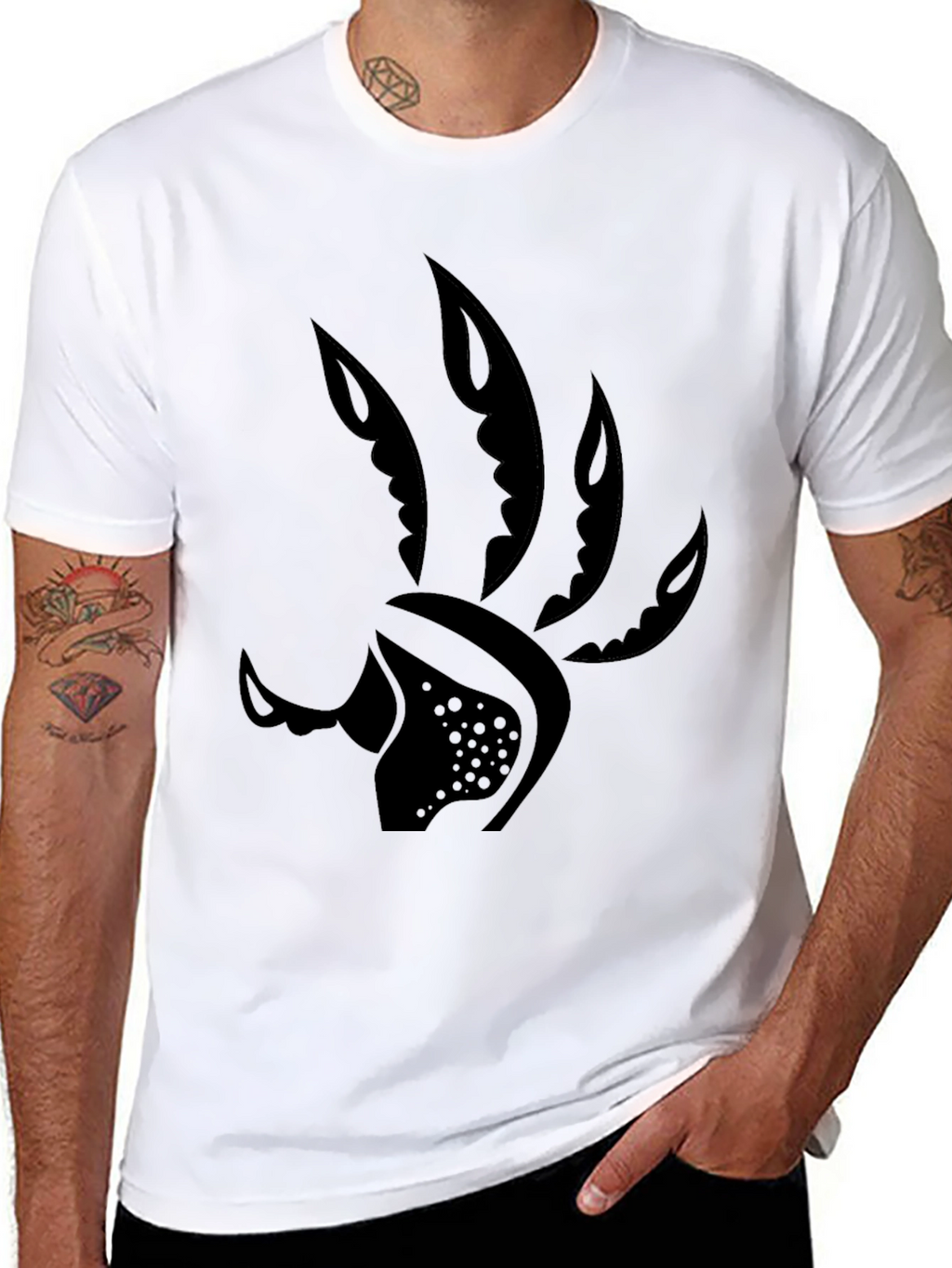 Mens Black Graphic Tee - Claw Design