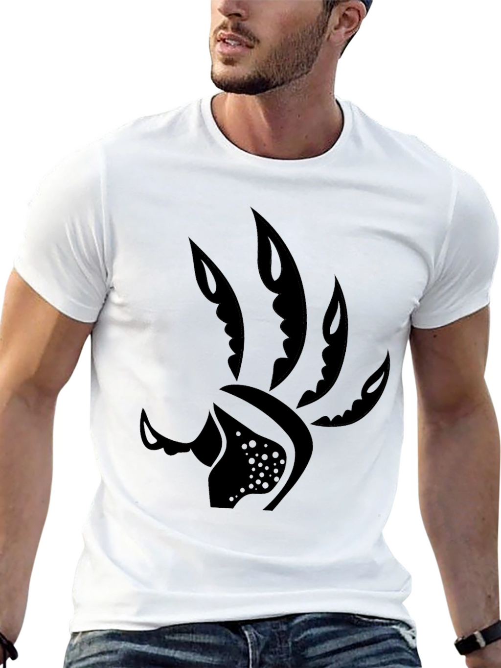 Mens Black Graphic Tee - Claw Design